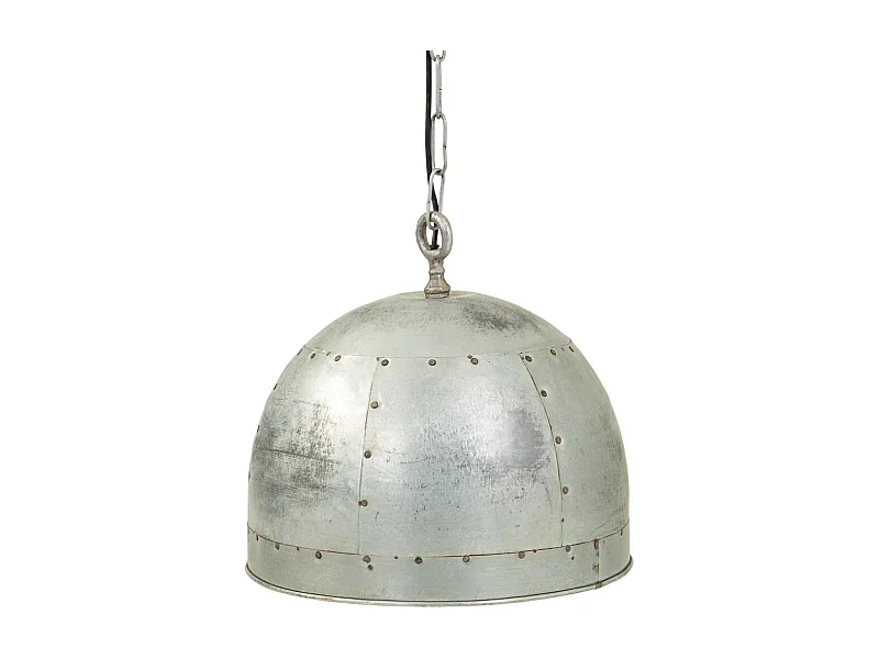 Candeeiro de teto em metal prateado 41x41x36