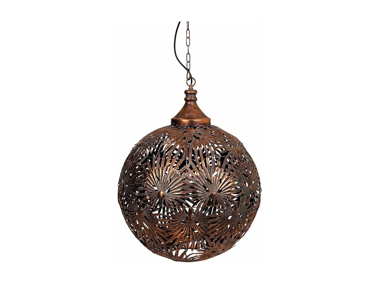 Candeeiro de teto em metal dourado 50x50x64/133