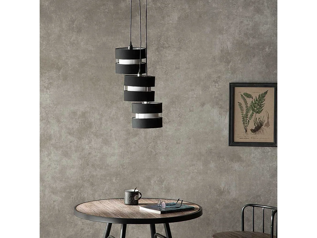 Candeeiro de teto preto 36x33x100 cm