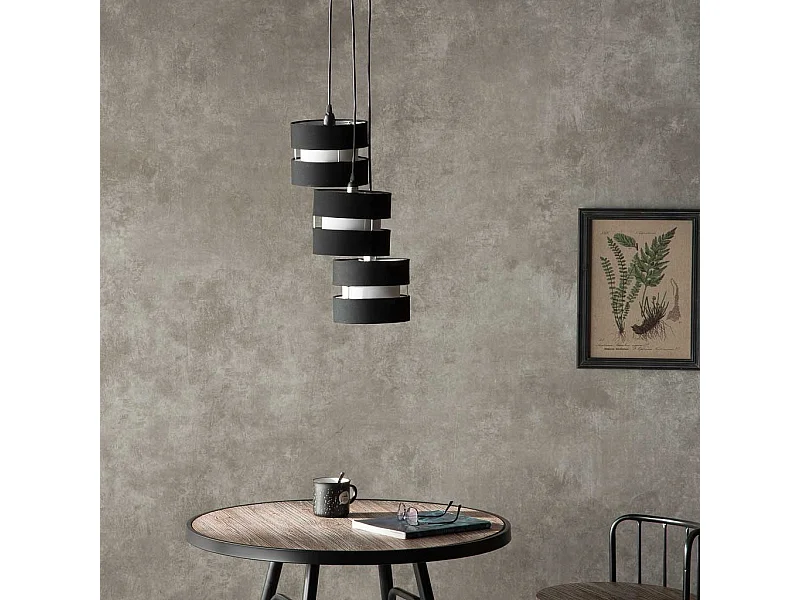 Candeeiro de teto preto 36x33x100 cm