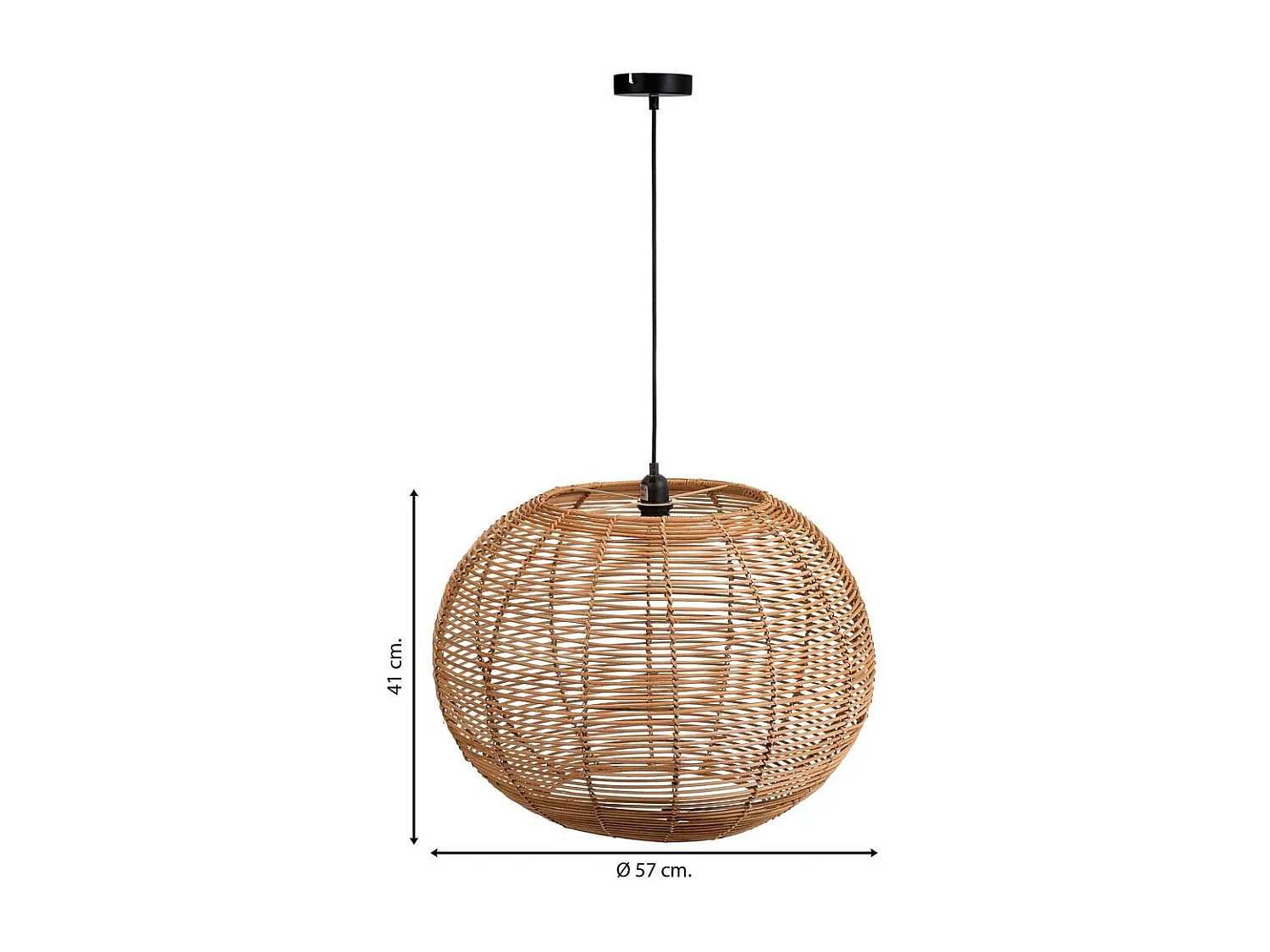 Lampara de techo marrón d57x41h cm