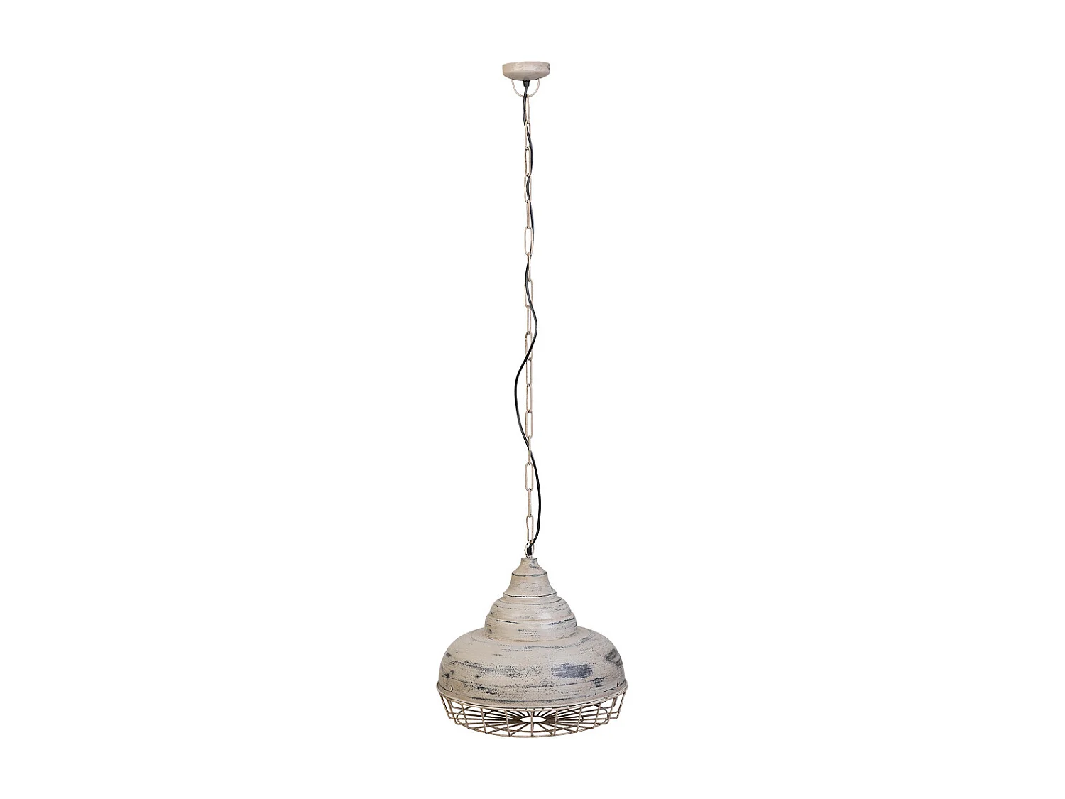 Candeeiro de teto em metal cinza 44x44x43h cn