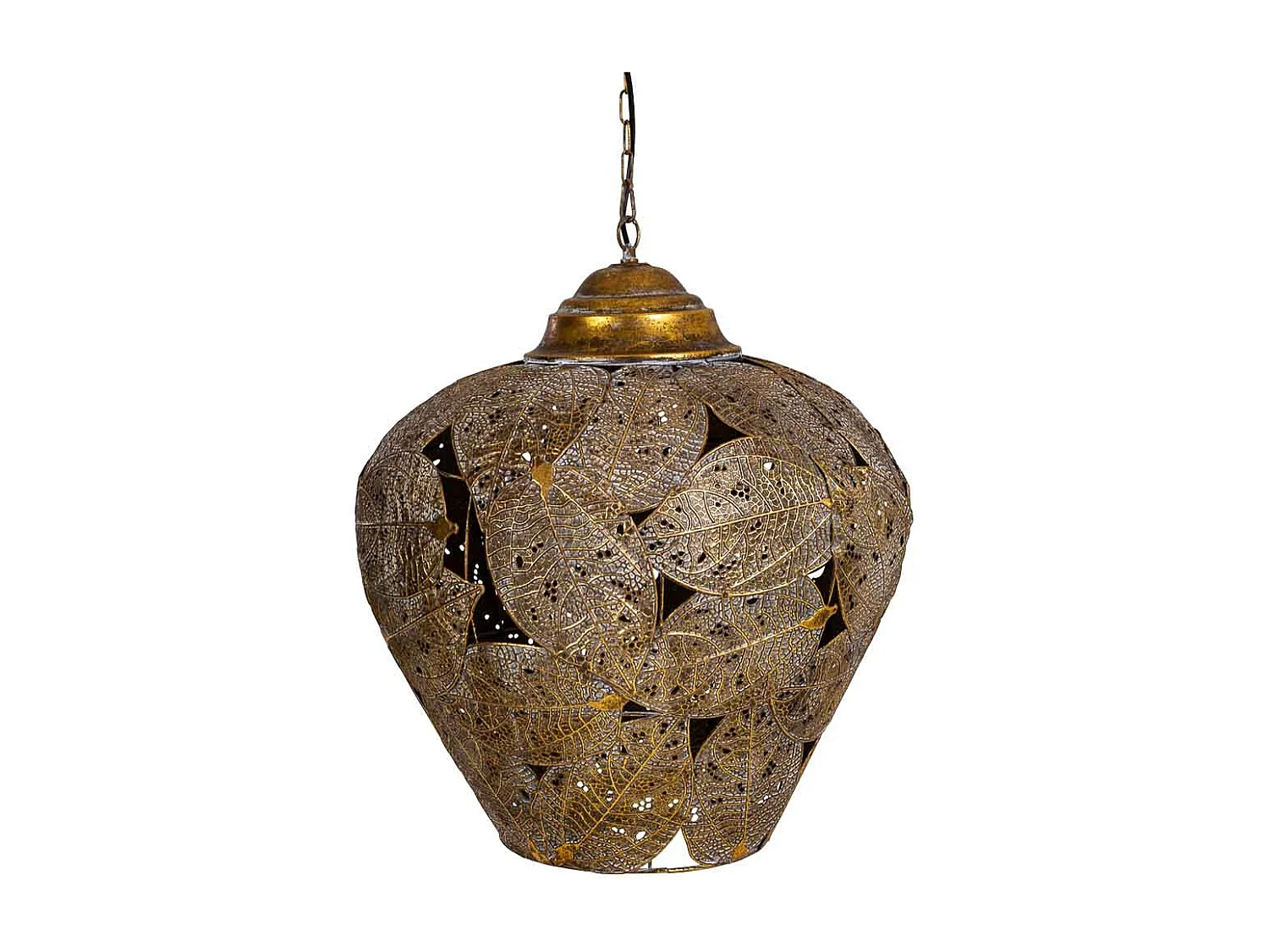Candeeiro de teto em metal dourado 49,5x49,5x58,5/122