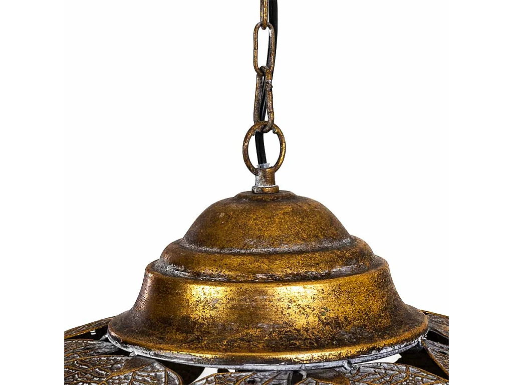 Candeeiro de teto em metal dourado 49,5x49,5x58,5/122