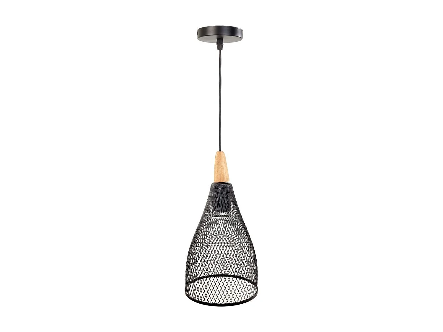 Candeeiro de teto em metal preto 17x17x35/105