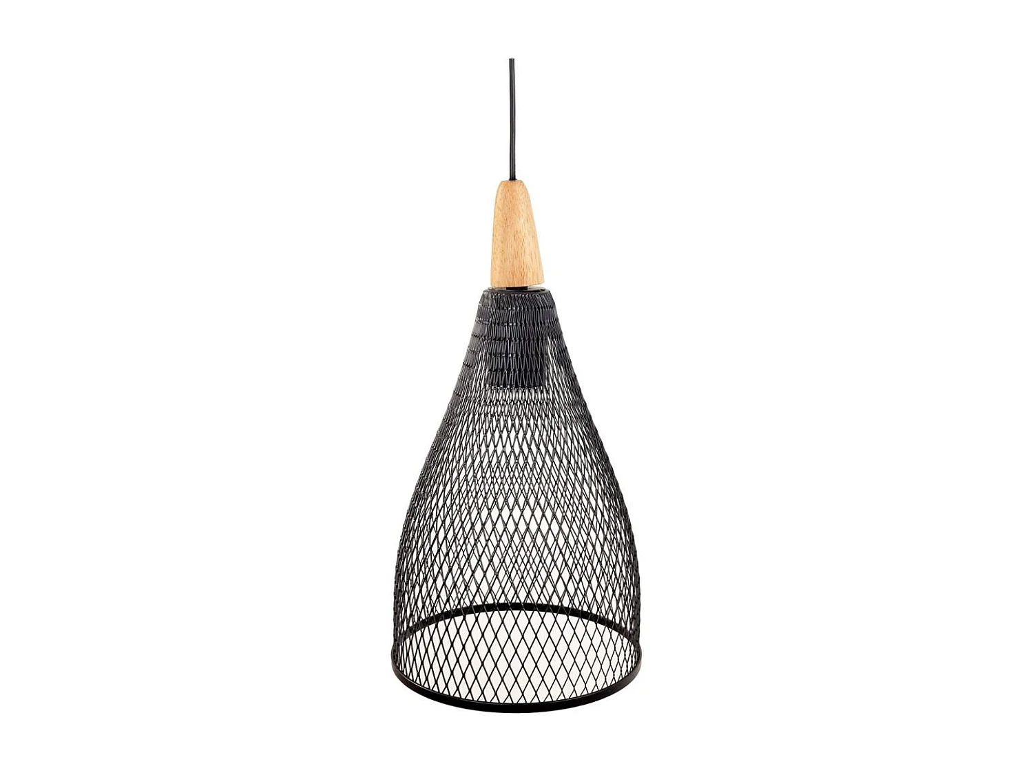 Candeeiro de teto em metal preto 17x17x35/105
