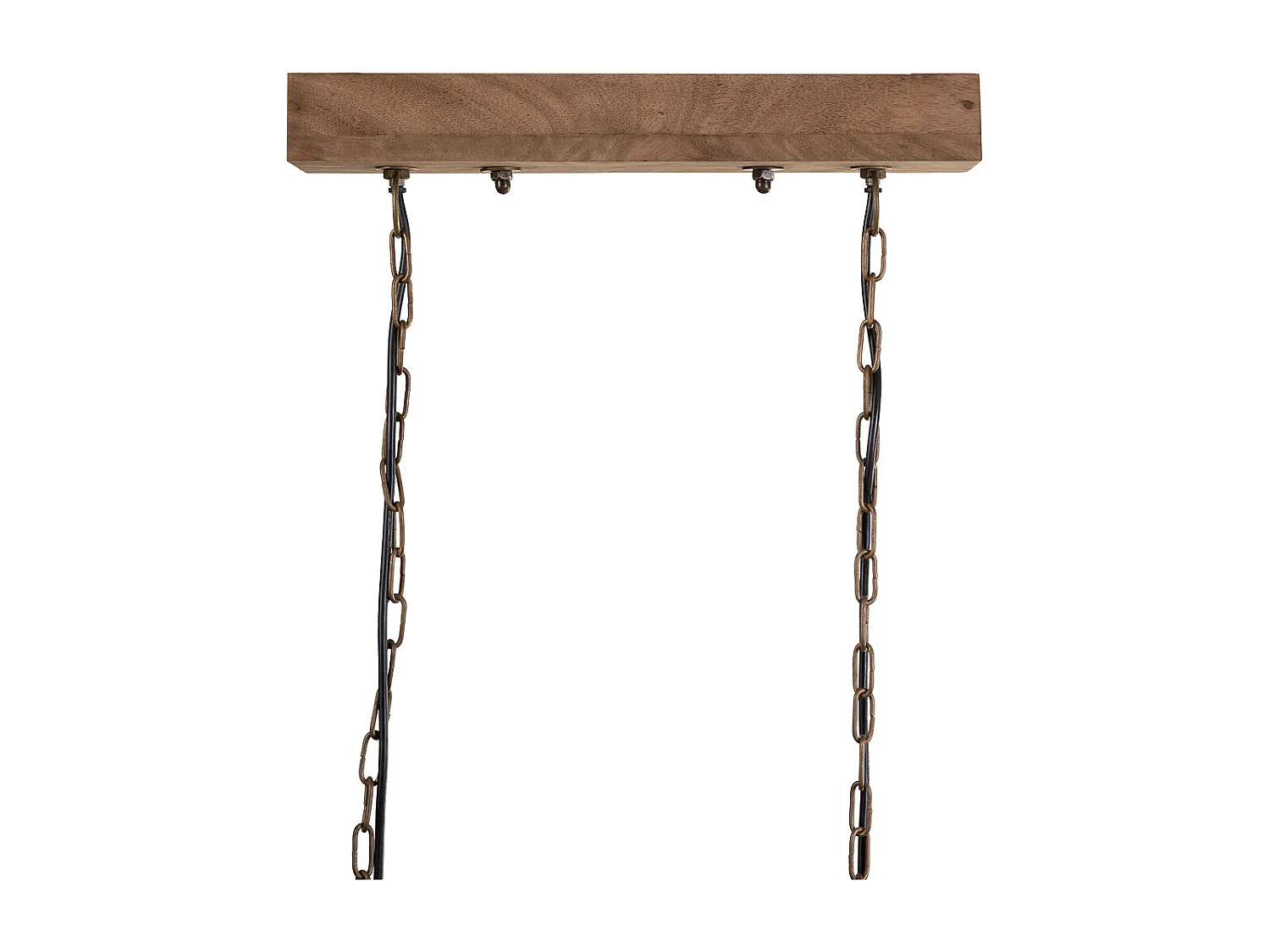 Goldene Deckenleuchte aus Holz und Metall 110x30x30h cm