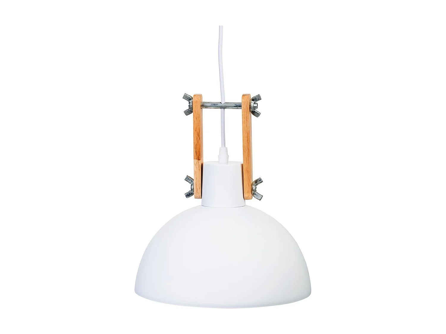 Plafoniera in legno bianco e metallo 25x25x32h