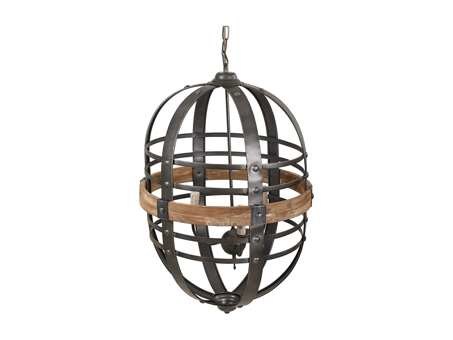 Plafoniera in metallo nero 53x53x81/150h