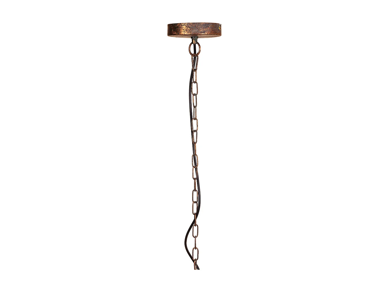 Plafoniera in metallo dorato 49x49x39/100h