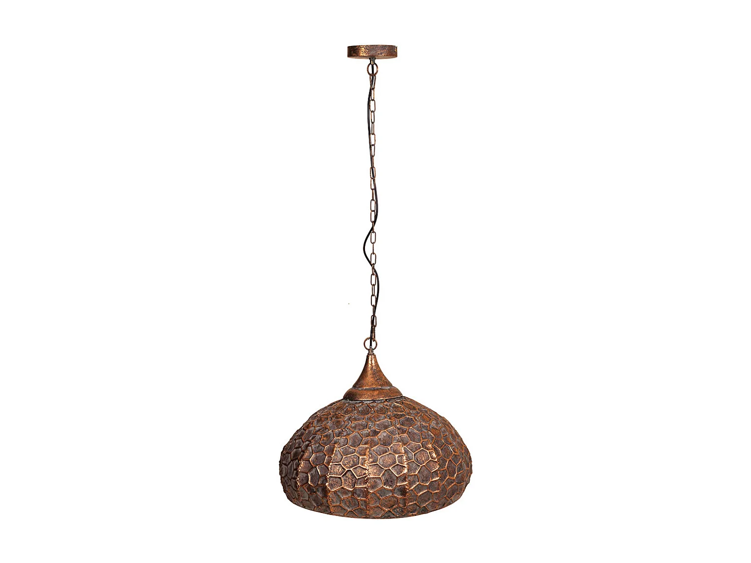 Plafoniera in metallo dorato 49x49x39/100h