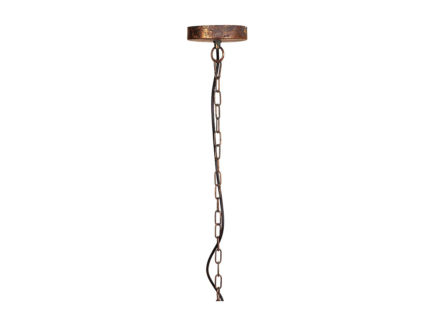 Plafoniera in metallo dorato 49x49x39/100h