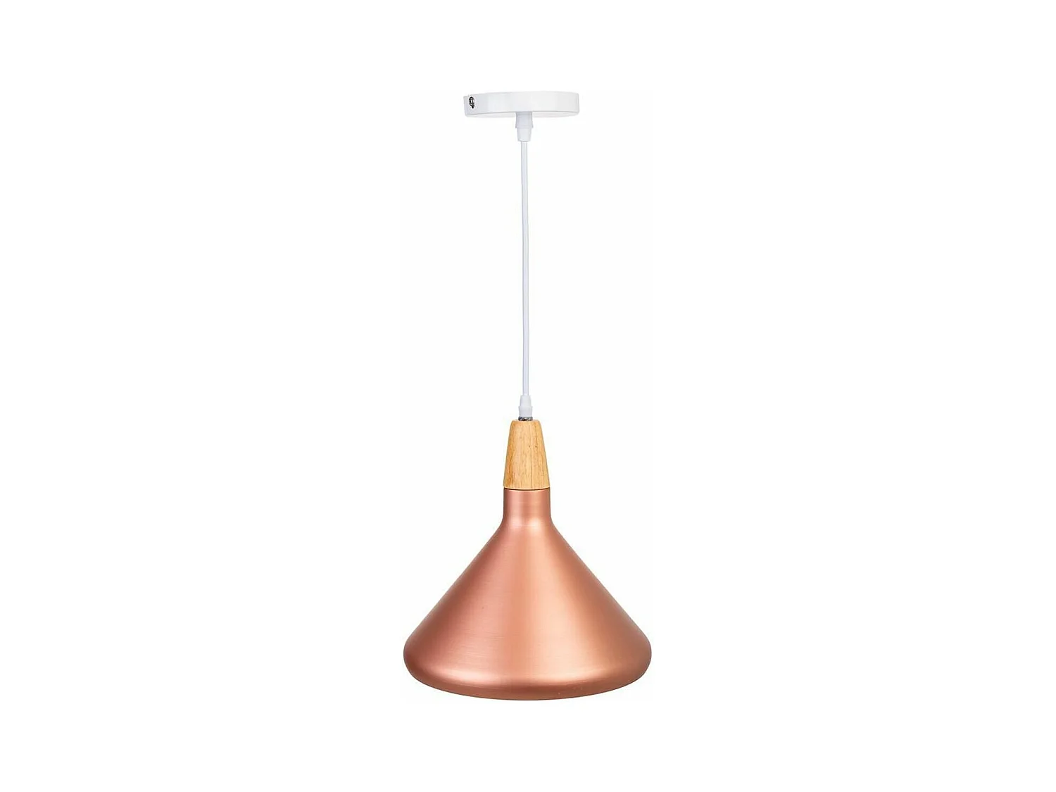 Lustre en bois et métal cuivré 27x27x30
