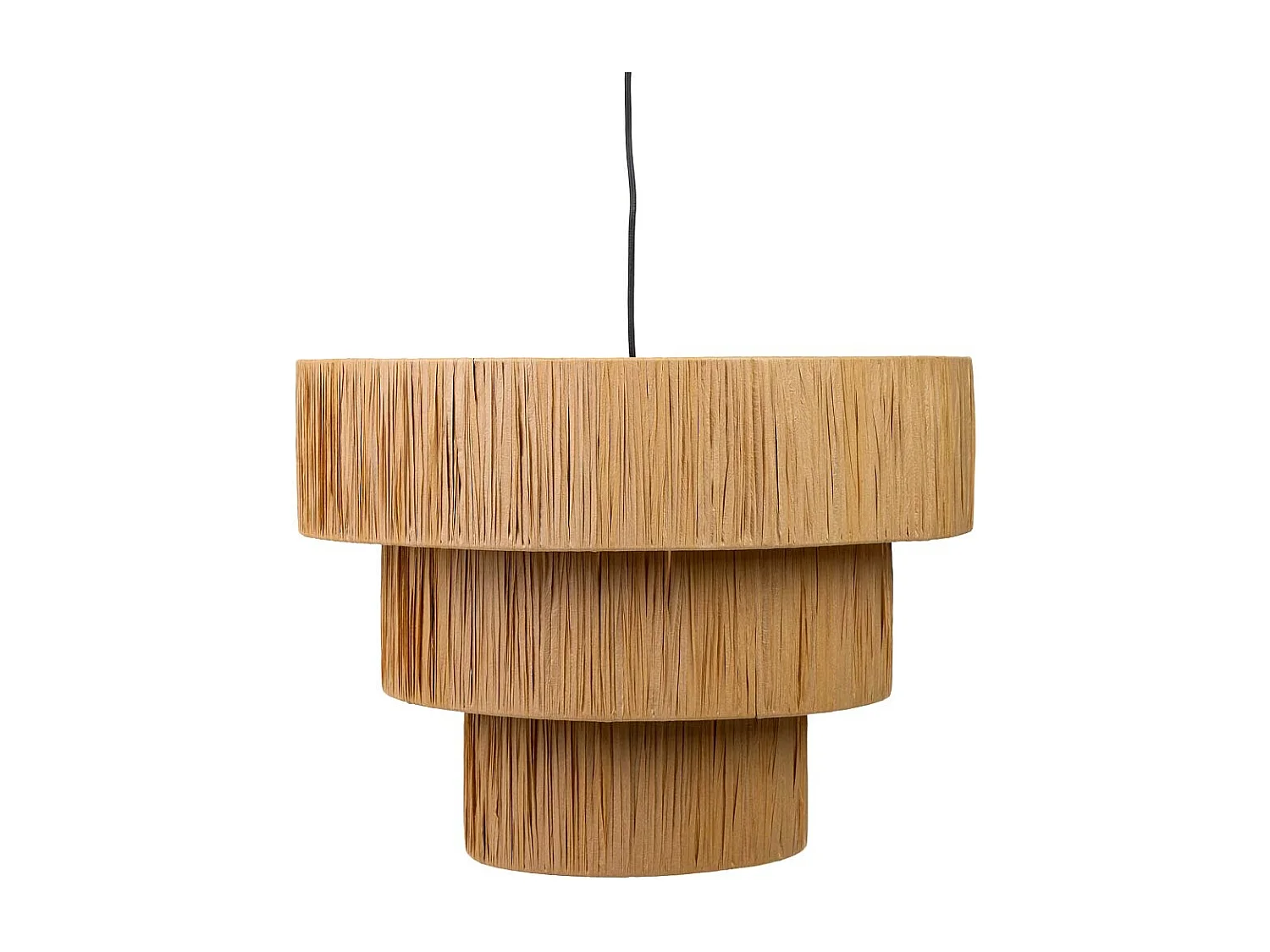 Lampe de plafond en rafia et métal marron 51x51x37h