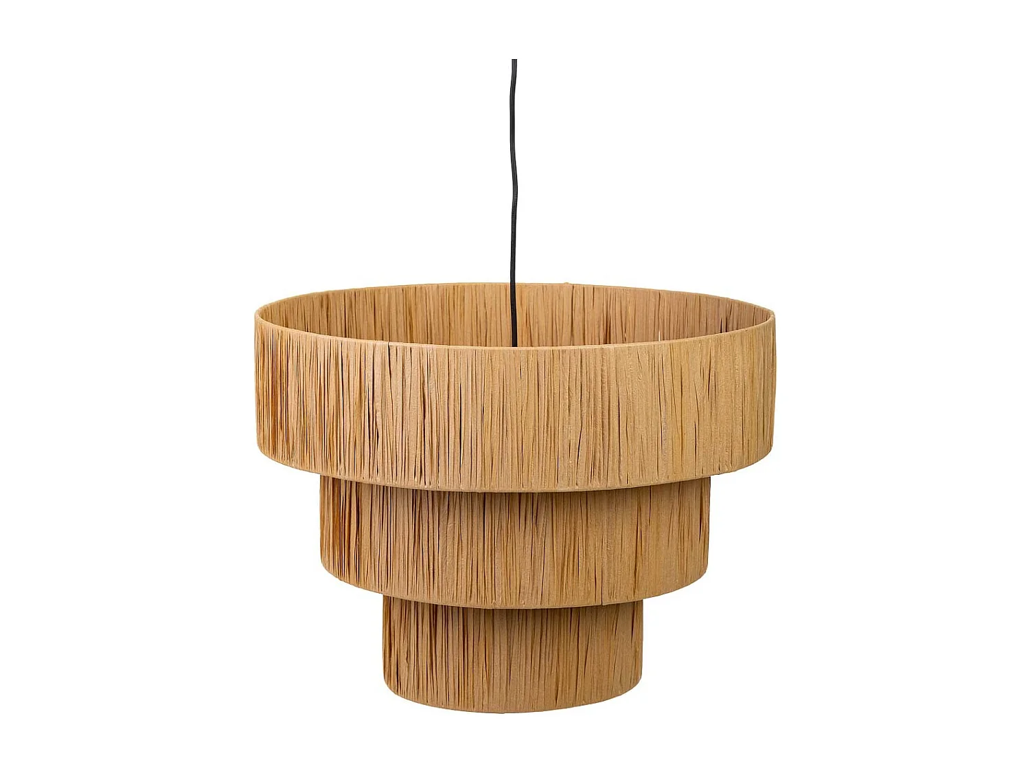 Lampe de plafond en rafia et métal marron 51x51x37h