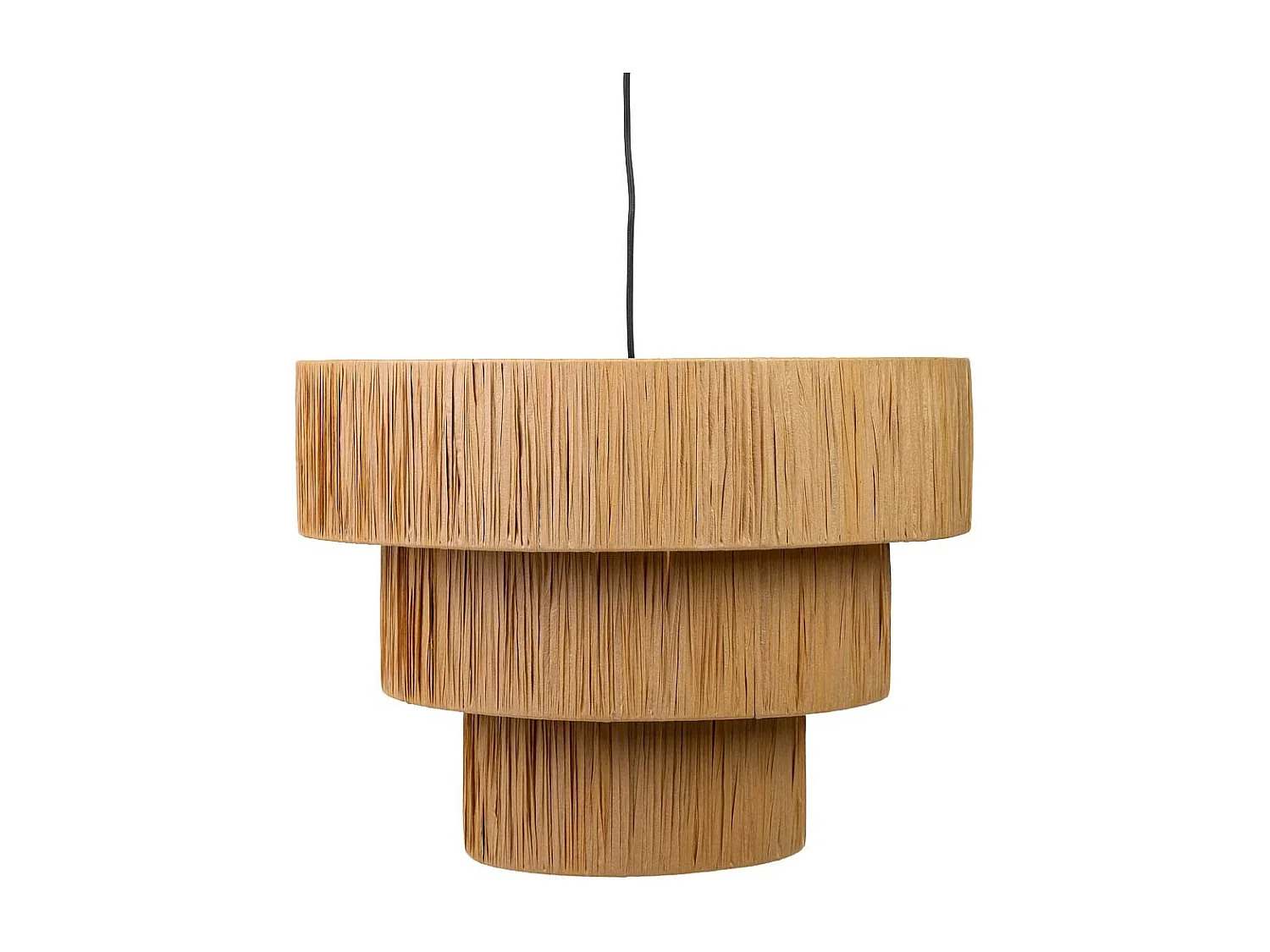 Lampe de plafond en rafia et métal marron 51x51x37h