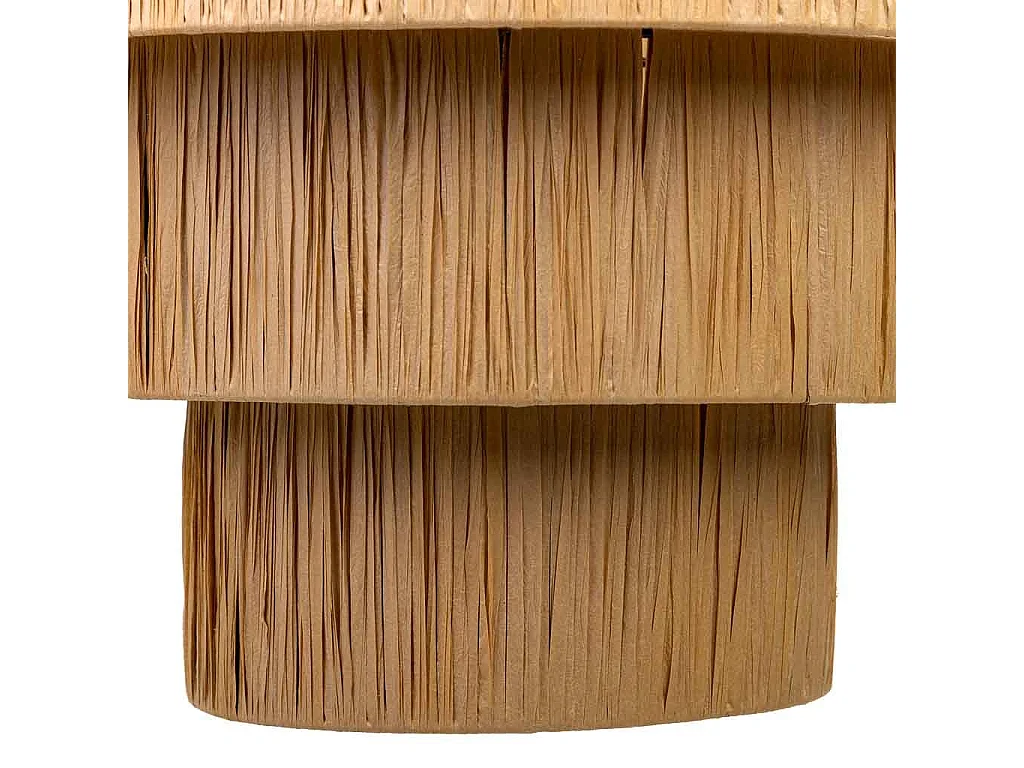 Lampe de plafond en rafia et métal marron 51x51x37h