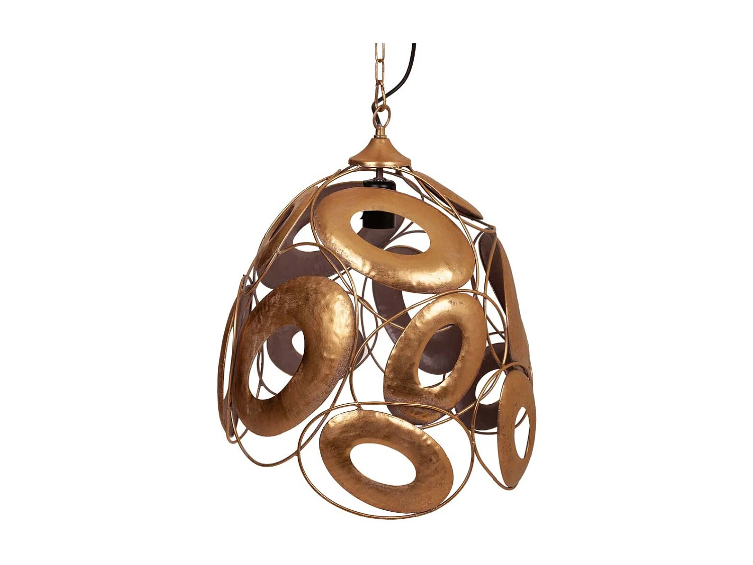 Plafoniera in metallo dorato 41x40x46,5/102h