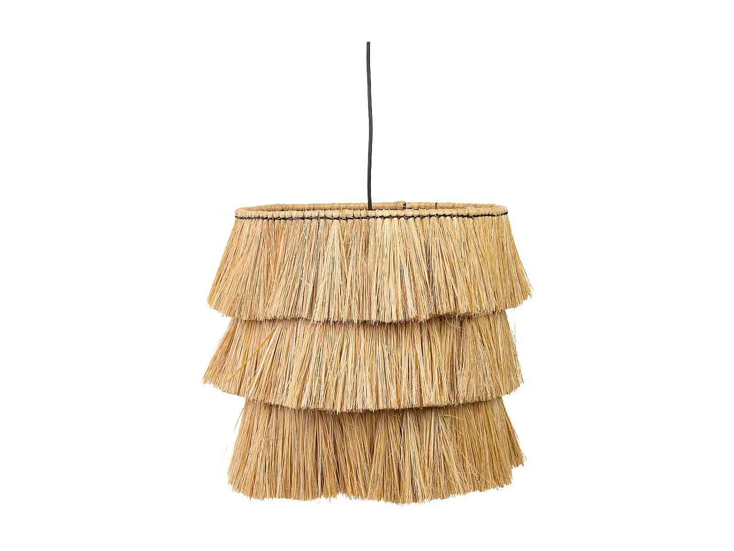 Candeeiro de teto em fibra natural castanha 38x38x38