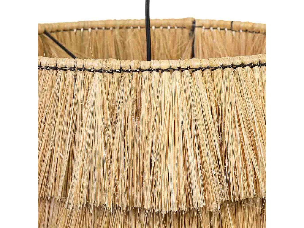 Candeeiro de teto em fibra natural castanha 38x38x38