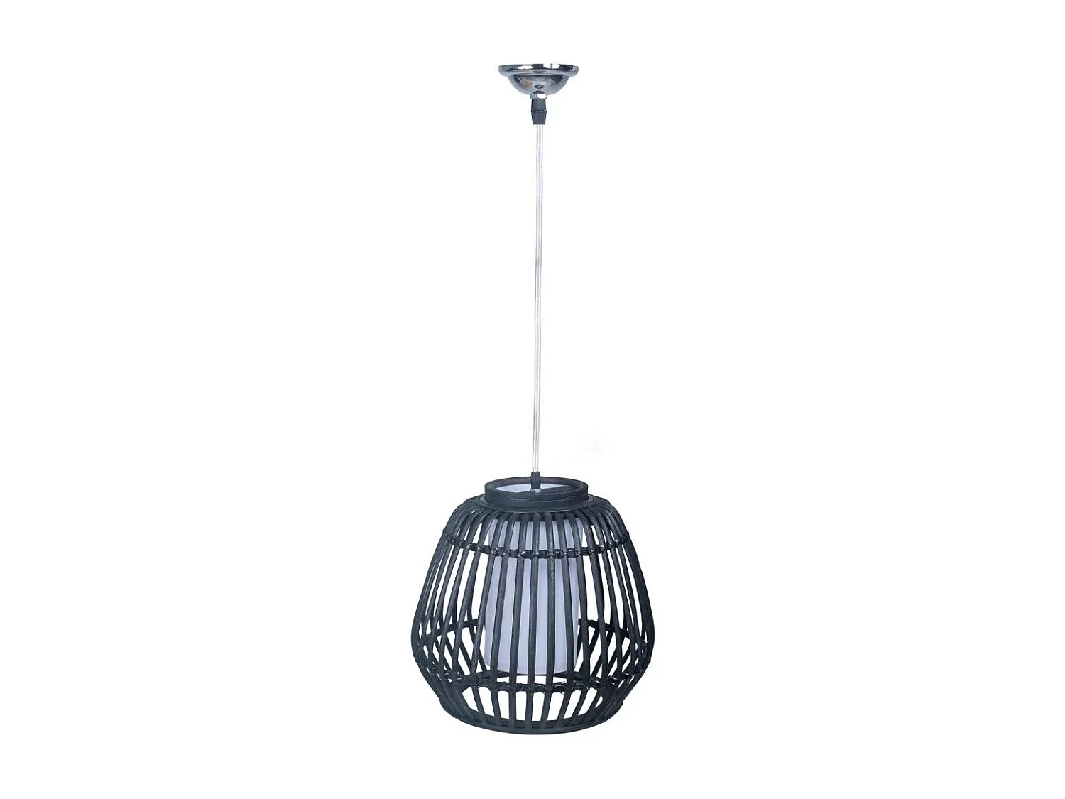 Lampada da soffitto in bambù nero 30,5x30,5x30h