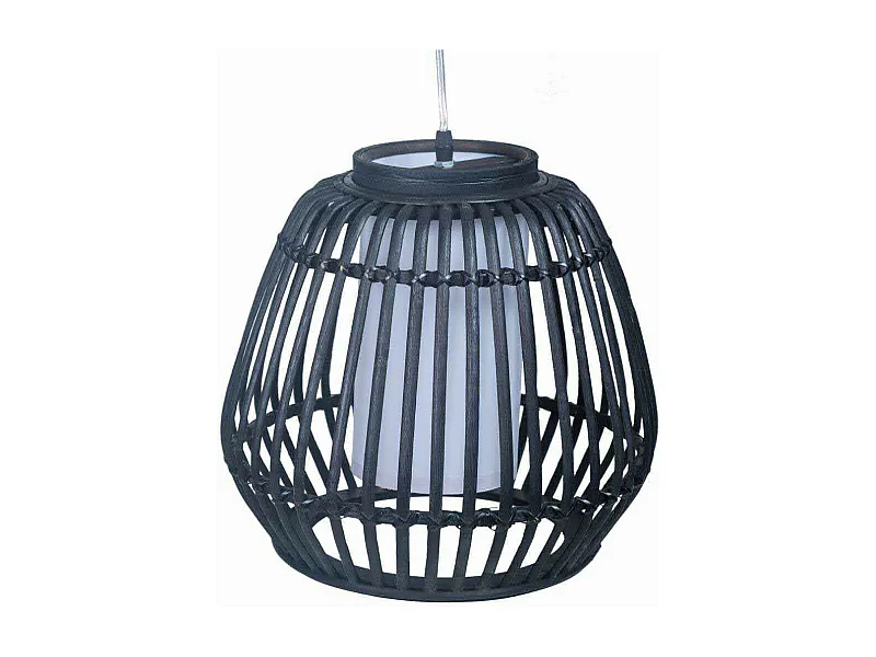 Lampada da soffitto in bambù nero 30,5x30,5x30h