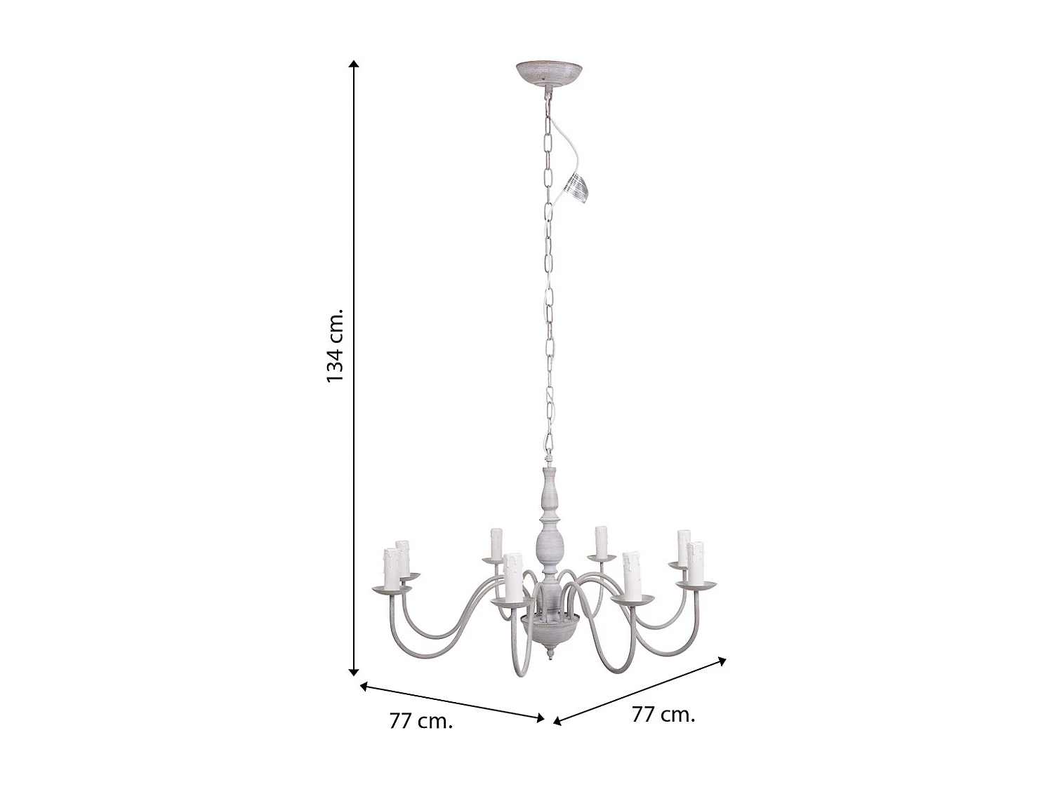 Graue Deckenleuchte 77x77x134h cm