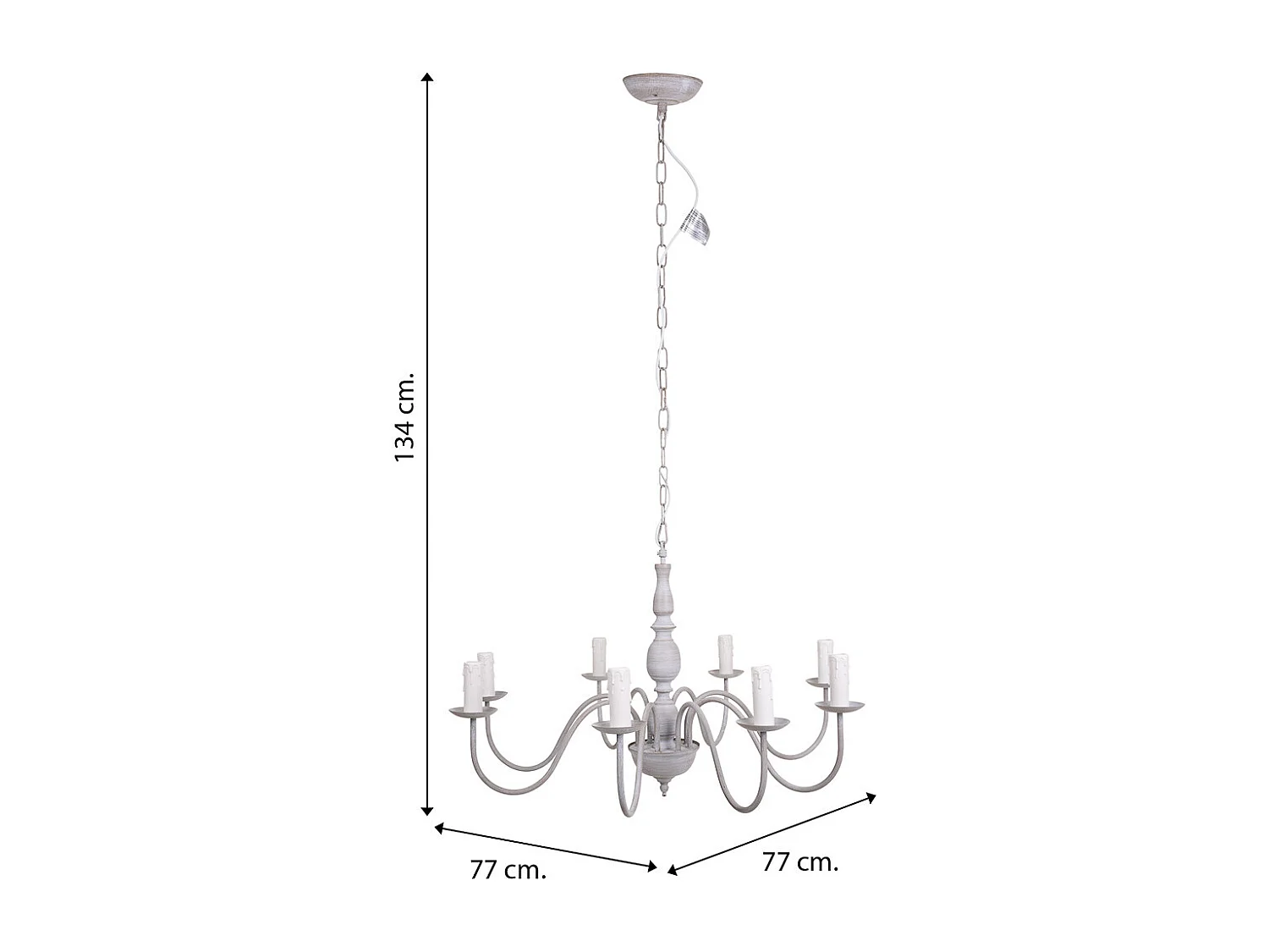 Graue Deckenleuchte 77x77x134h cm