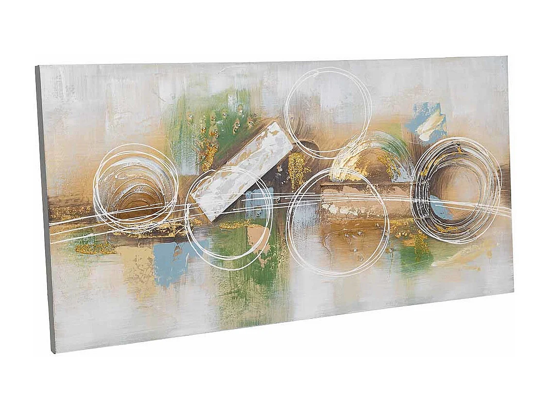 Quadro dipinto a mano con rilievo grigio 50x100x3h