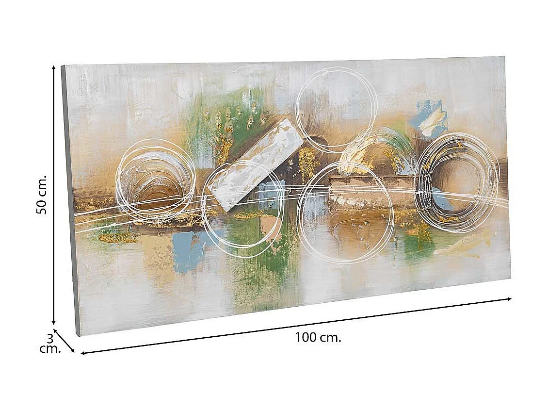 Quadro dipinto a mano con rilievo grigio 50x100x3h