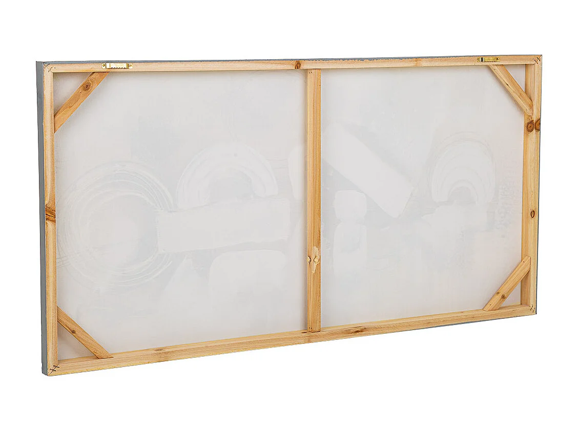 Cuadro pintado a mano con relieve gris 50x100x3