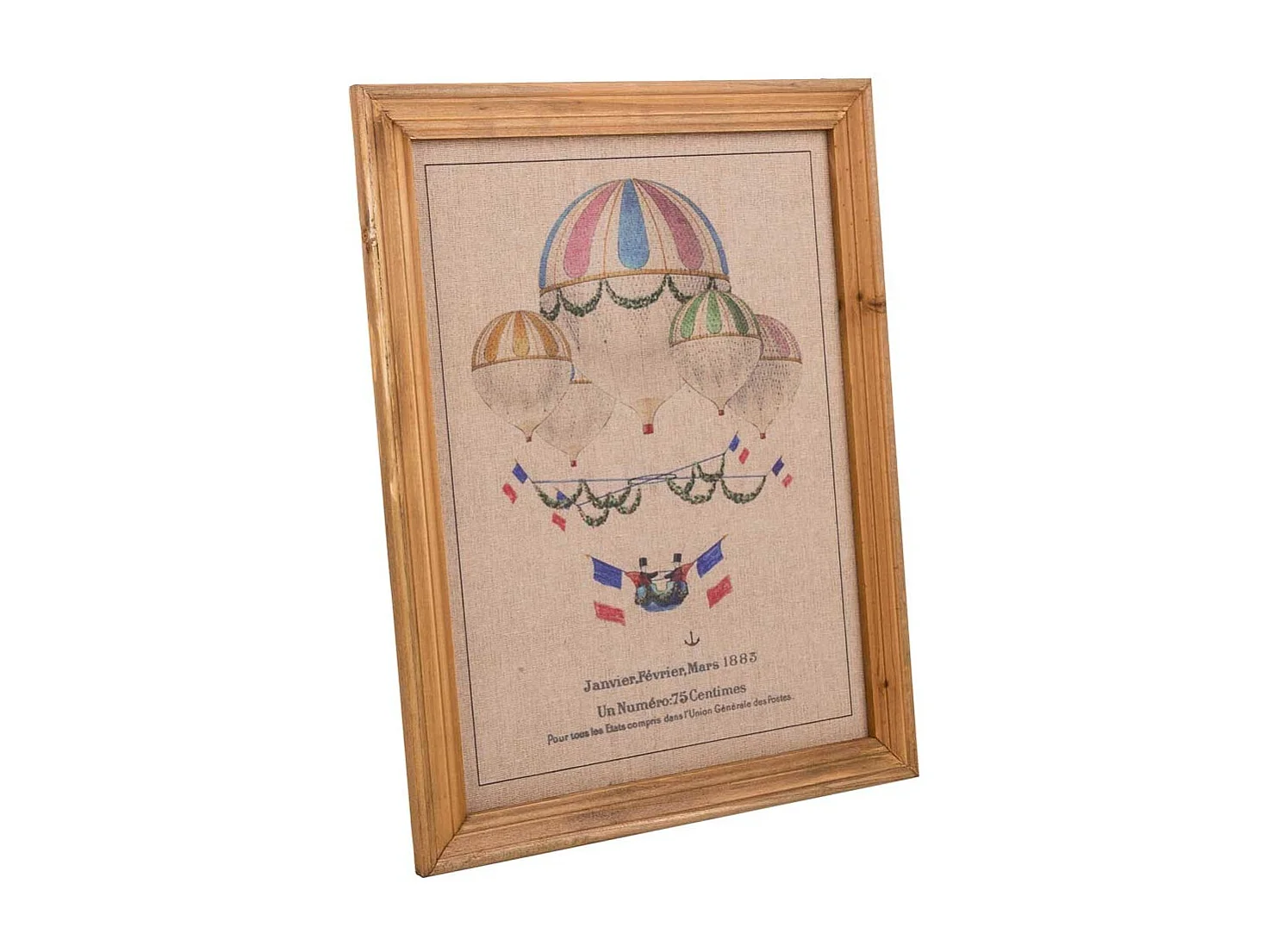 Quadro em madeira e tecido estampado 33x43x1,8