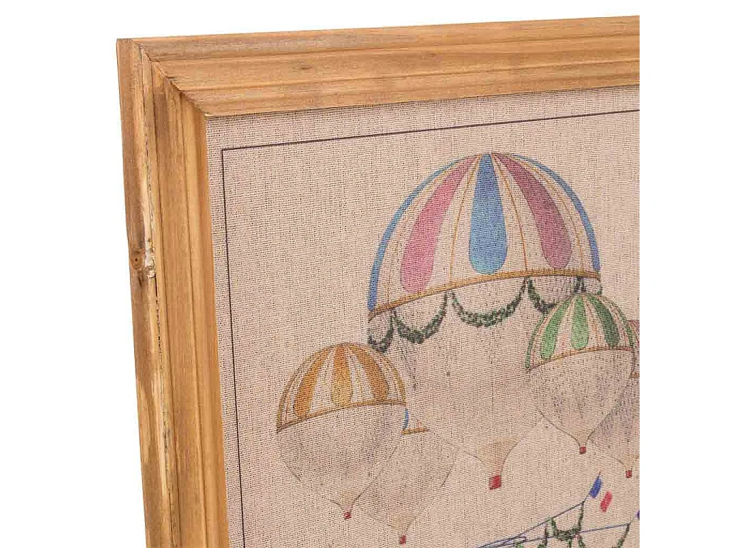 Quadro em madeira e tecido estampado 33x43x1,8