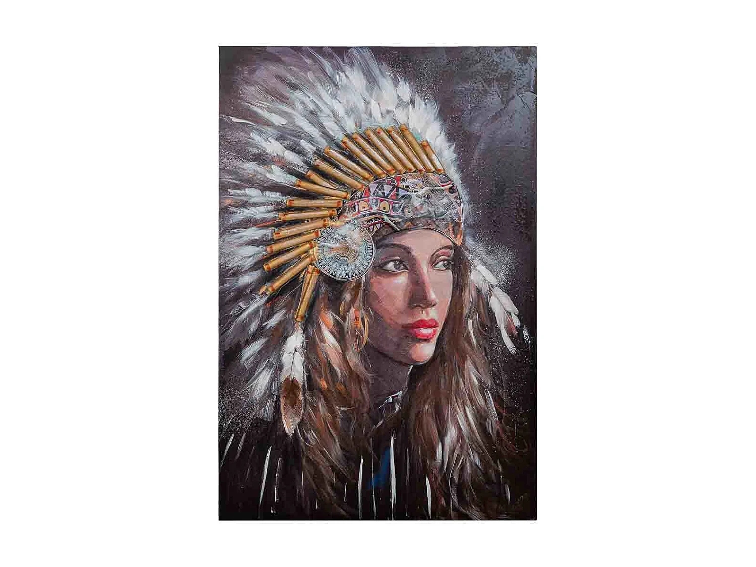 Cuadro pintado a mano con relieve gris 80x120x3