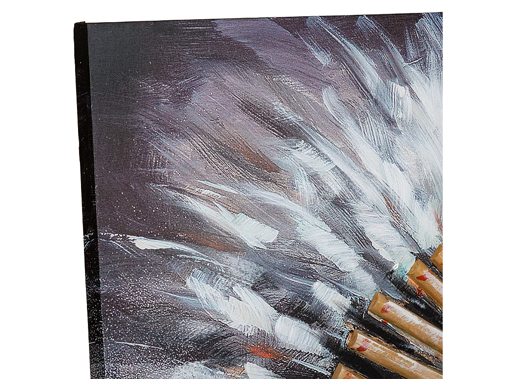 Quadro dipinto a mano con rilievo grigio 80x120x3h