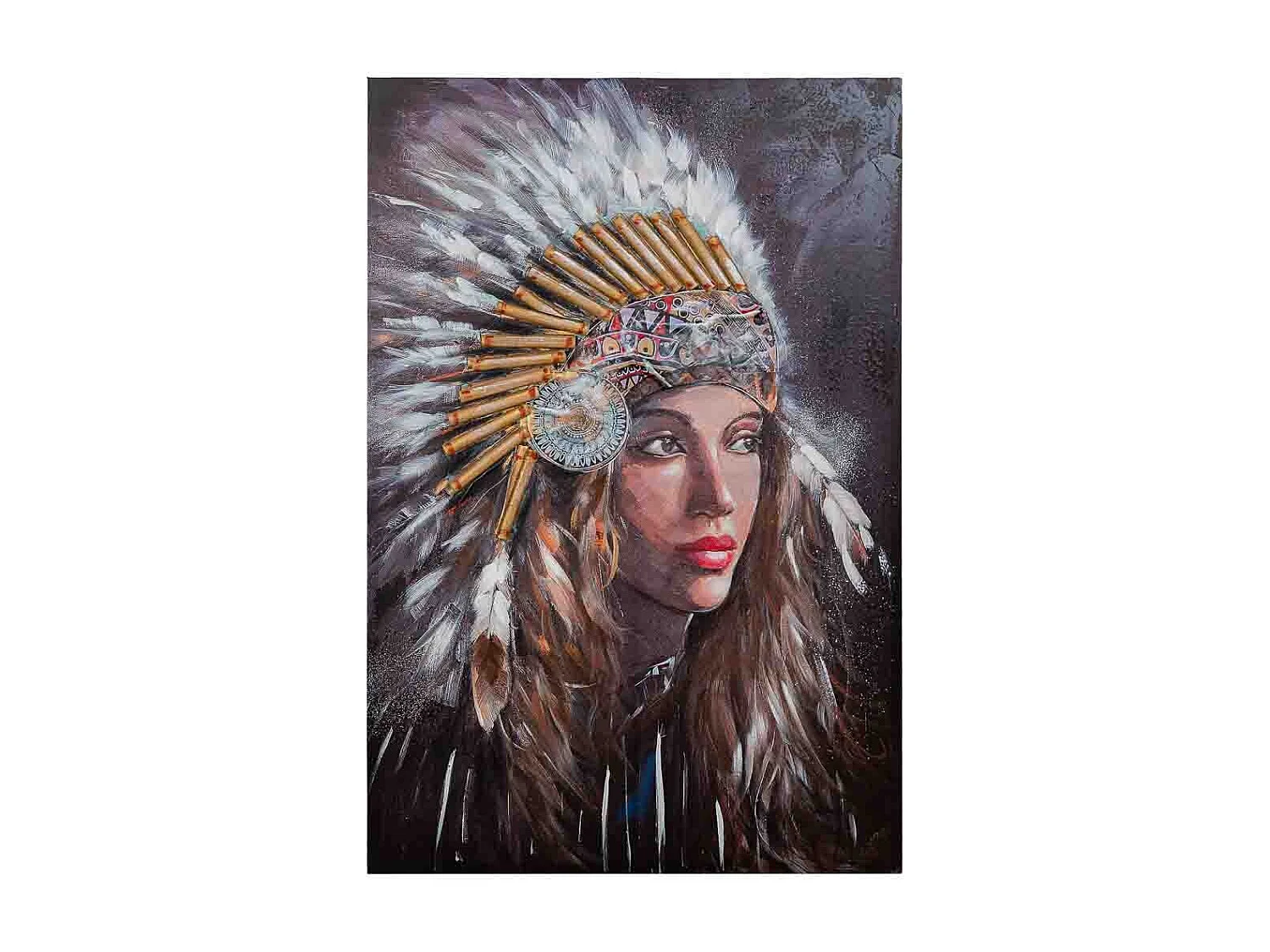 Pintura pintada à mão com relevo cinza 80x120x3