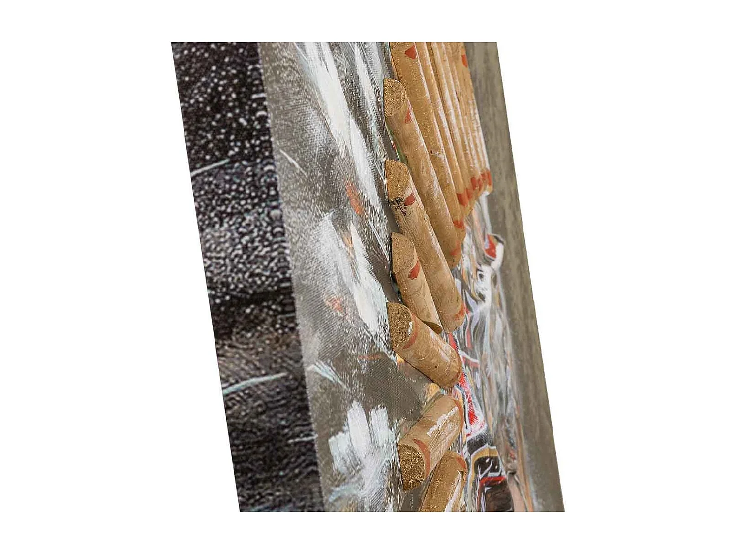 Pintura pintada à mão com relevo cinza 80x120x3