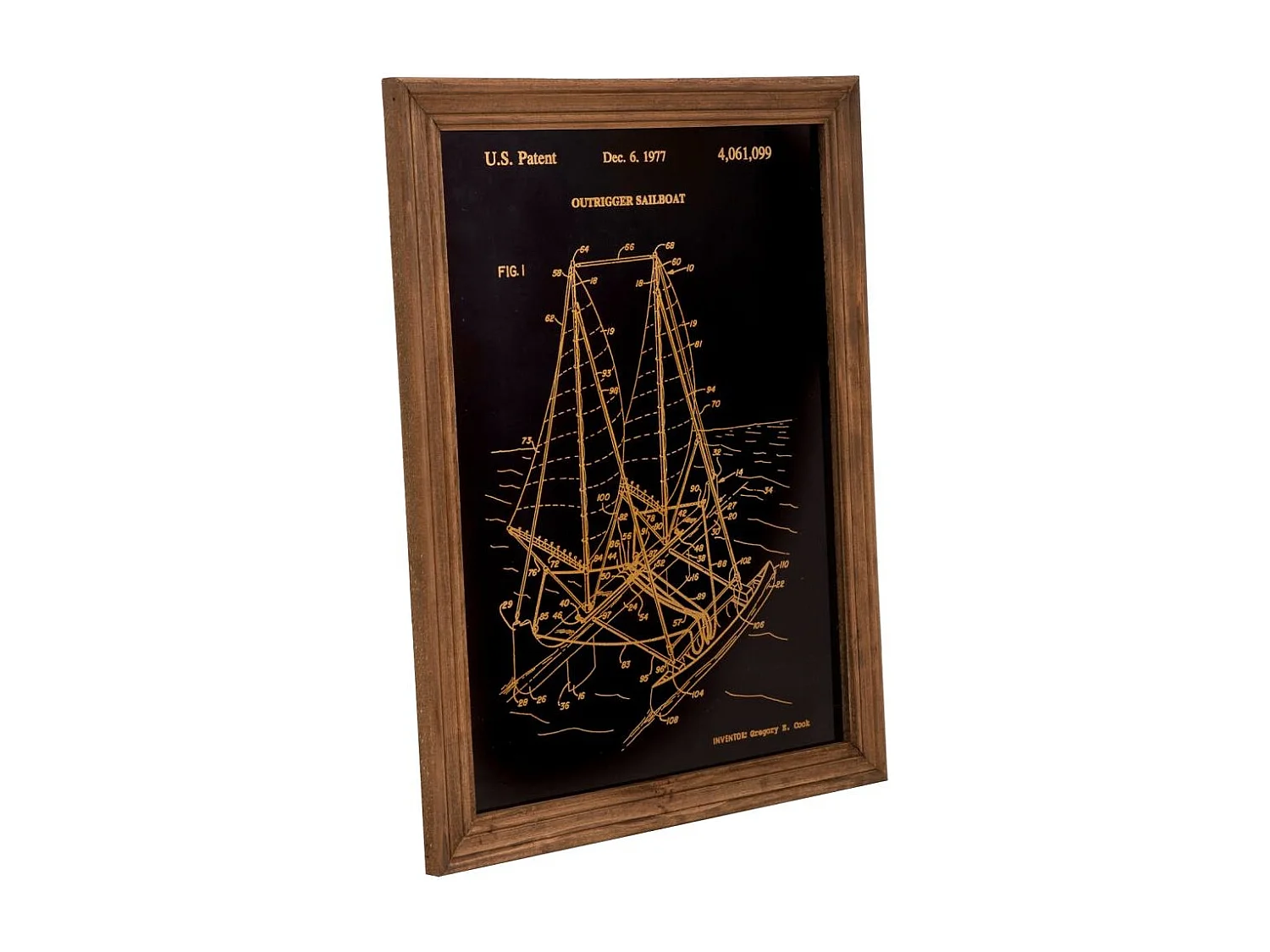 Goldfarbenes Holzbild 35x45x1,8h cm