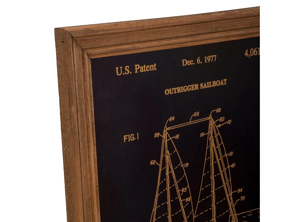 Goldfarbenes Holzbild 35x45x1,8h cm