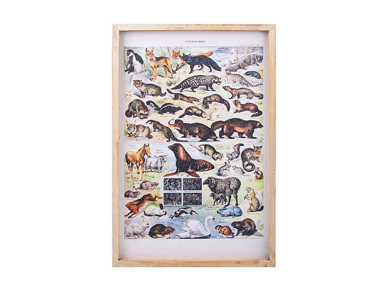 Pintura em tecido estampado com moldura de madeira 40x60x2