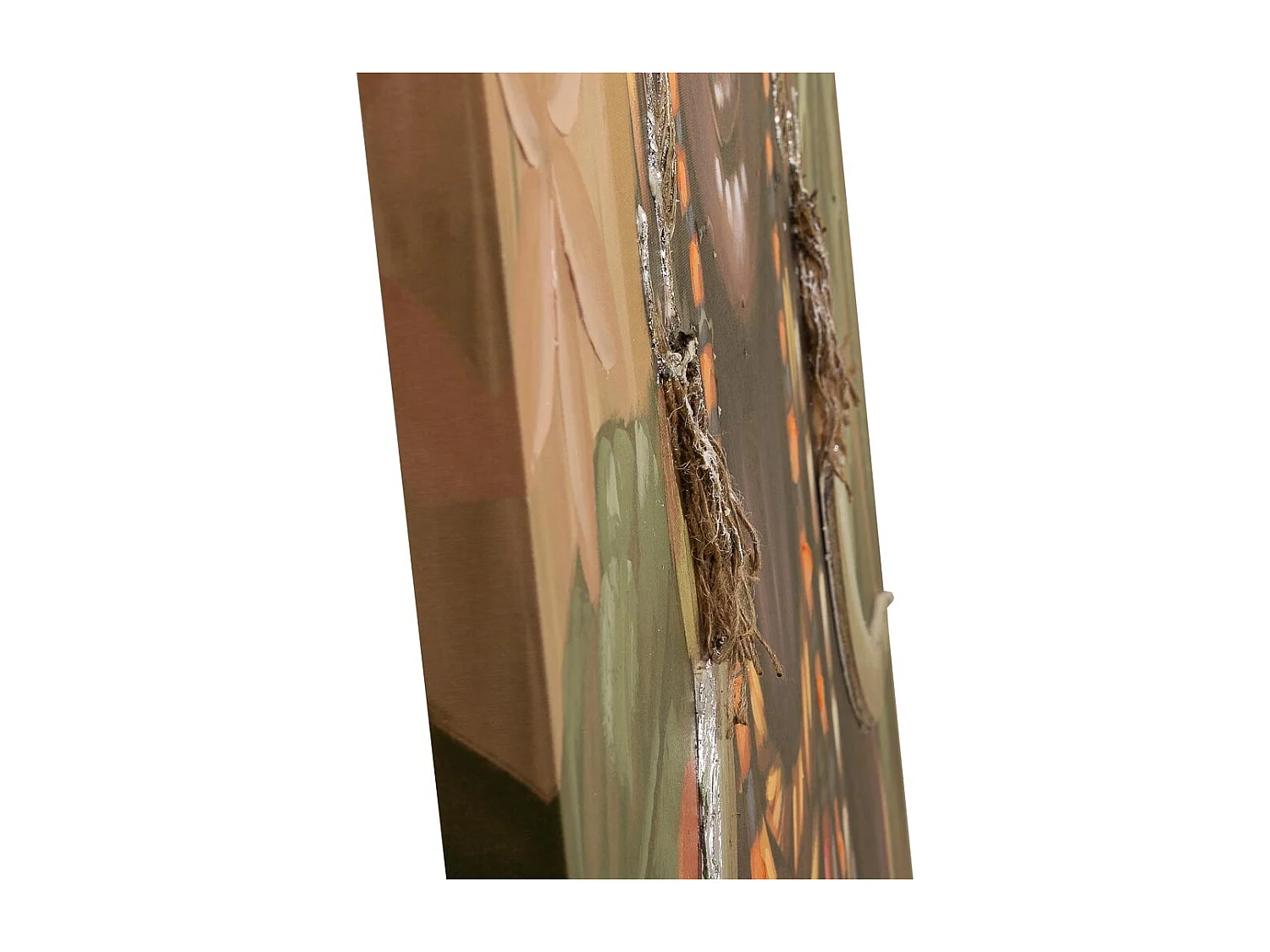 Pintura pintada à mão com relevo verde 100x100x3