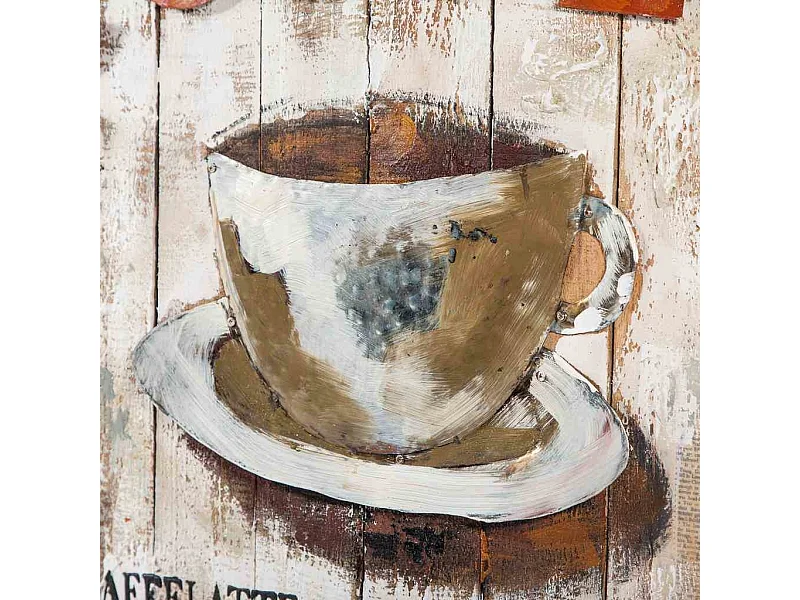 Holz- und Metall Gemälde 100x100 cm