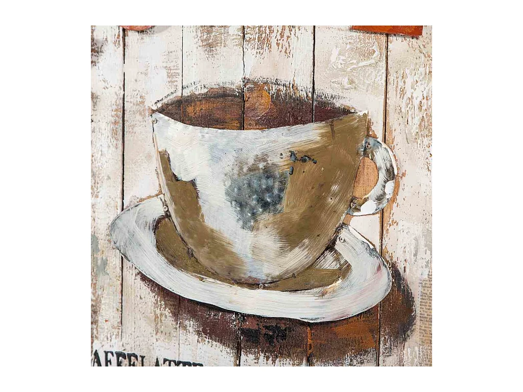 Holz- und Metall Gemälde 100x100 cm