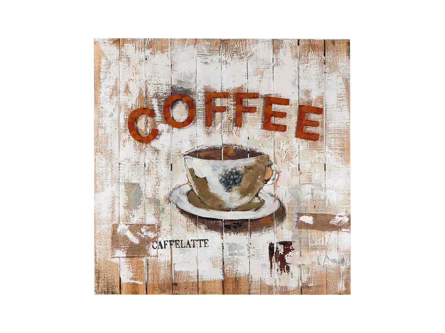 Holz- und Metall Gemälde 100x100 cm