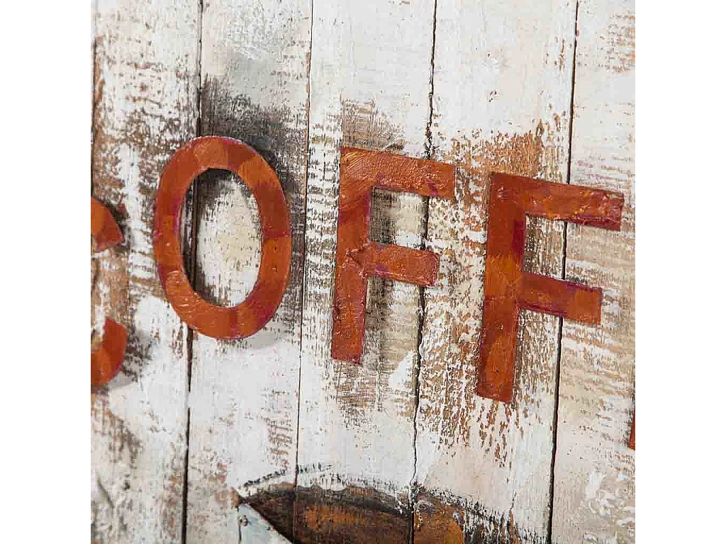 Bild aus Holz und Metall, 100x100 cm