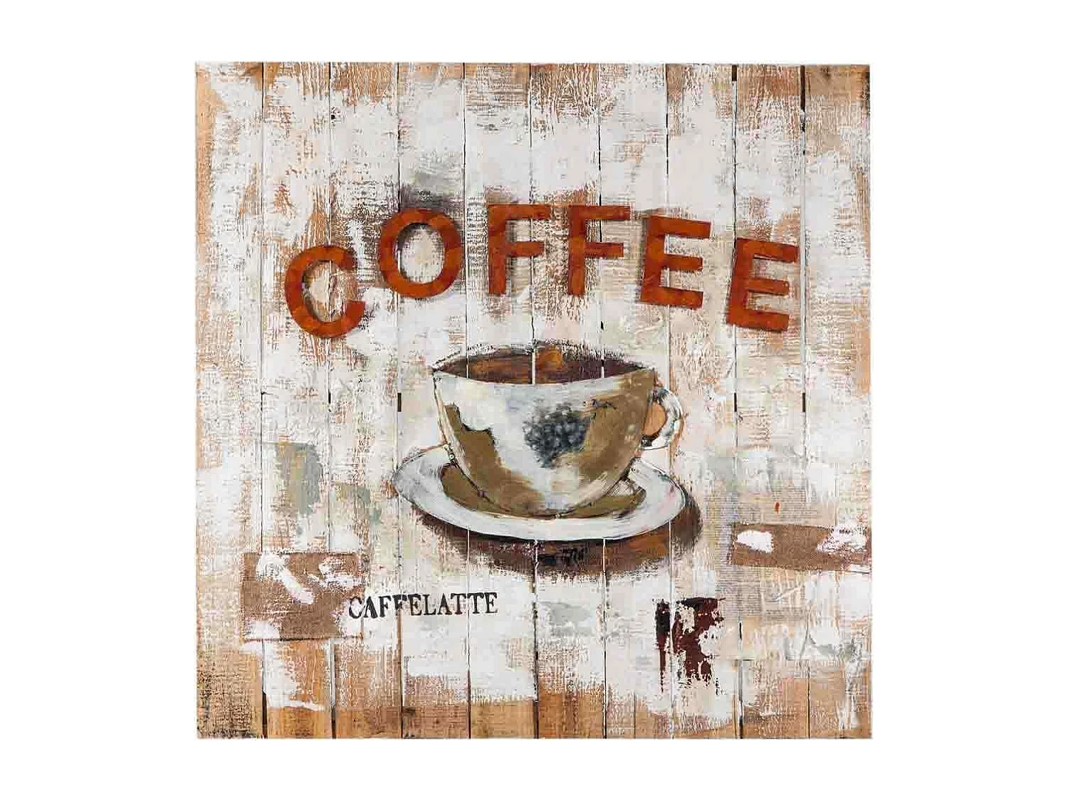 Bild aus Holz und Metall, 100x100 cm