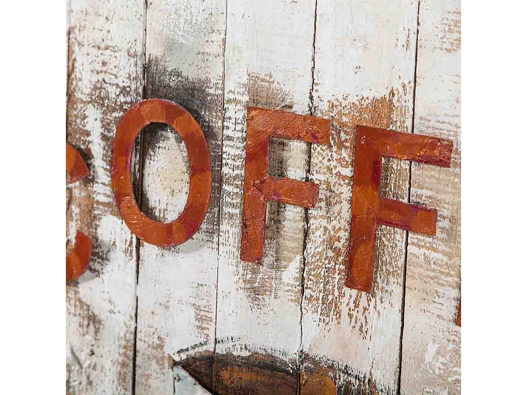 Bild aus Holz und Metall, 100x100 cm