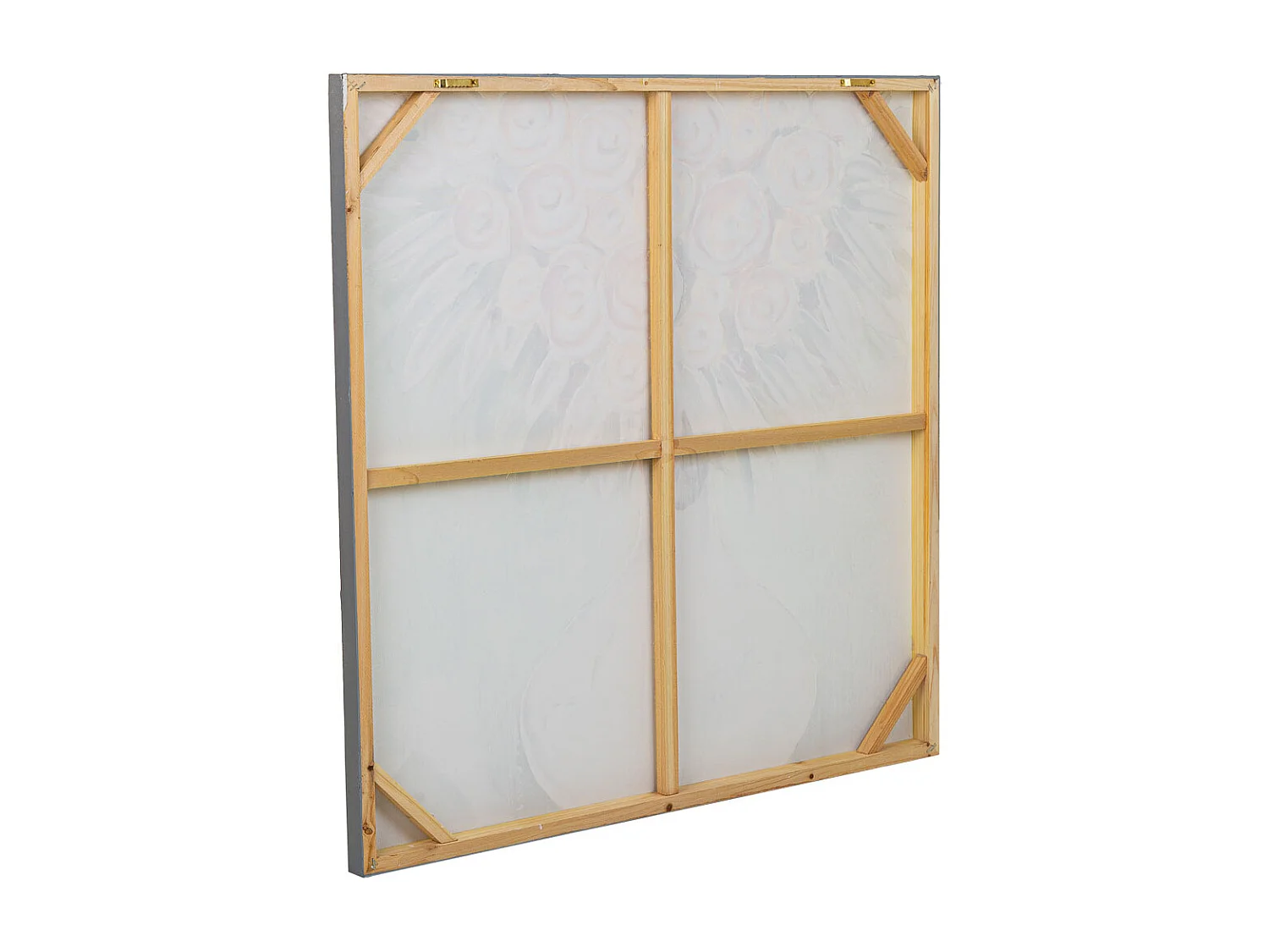 Pintura pintada à mão com relevo branco 80x80x3