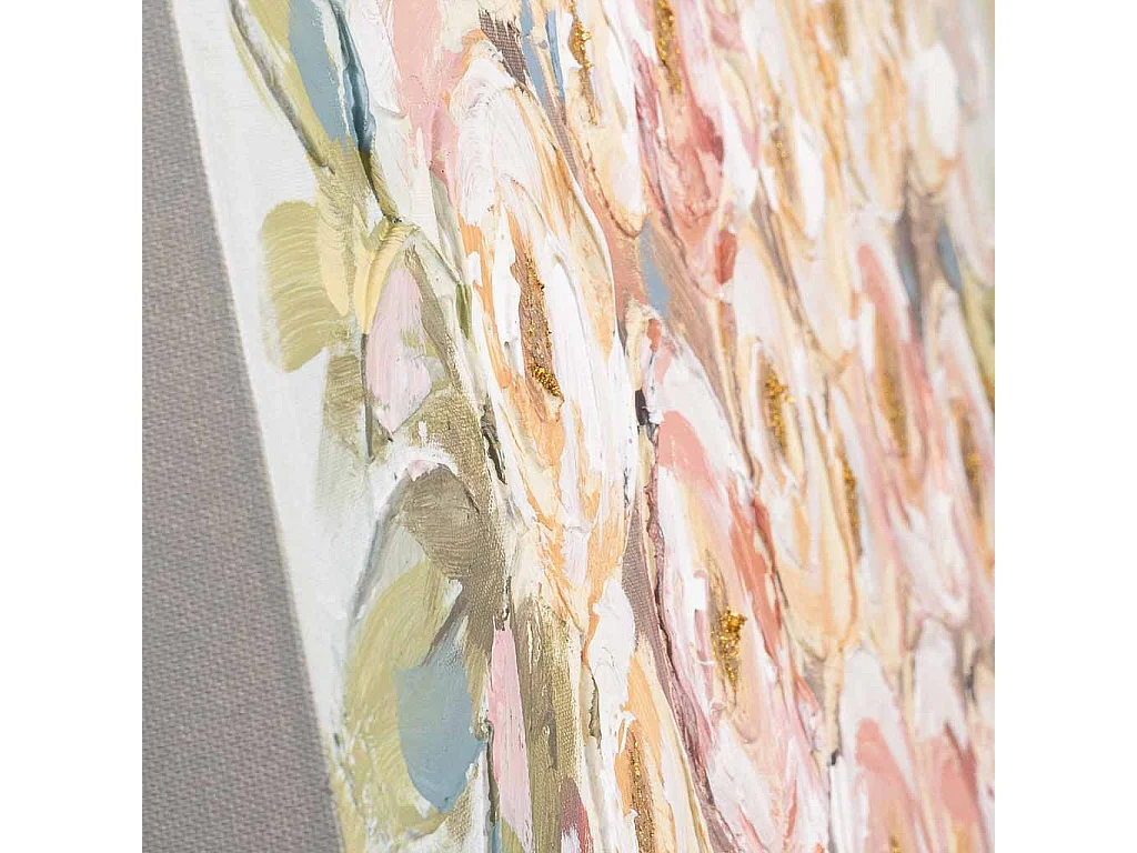 Pintura pintada à mão com relevo branco 80x80x3