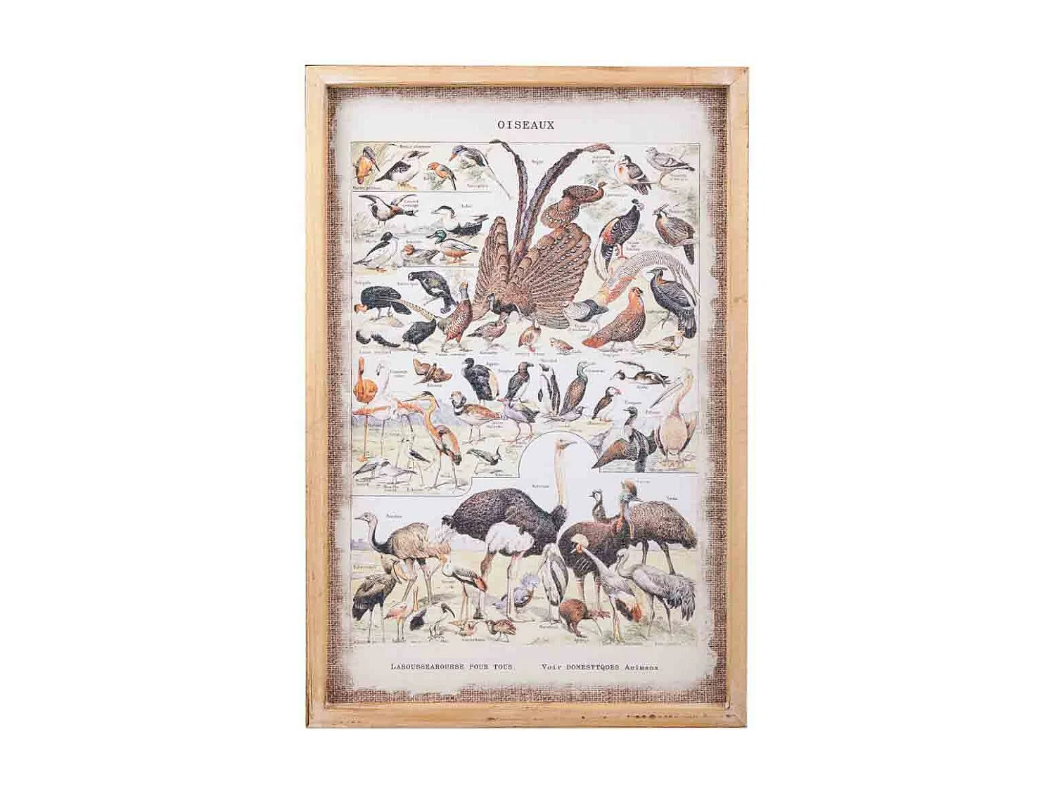 Pintura em tecido estampado com moldura de madeira 40x60x2